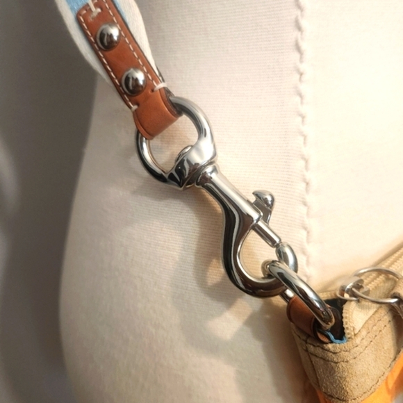 EUC COACH HAMPTON MULTICOLOR PASTEL WATERCOLOR STRIPE CROSSBODY - Picture 7 of 15